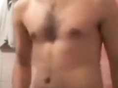 Str8 boy showing off in bathroom