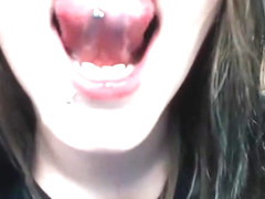 college girl cutey deepthroat and cumshow with nipple clamps