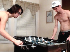 Horny Boys Play Strip Fussball - Nolan And Jay - ExposedEmos