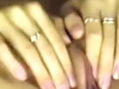 Webcam solo video with me fingering and toying my Asian cunt