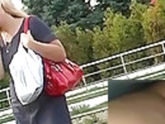 Fucking sexy blond upskirt