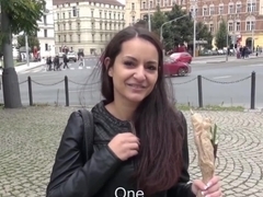 Picked up euro facialized outdoors after riding