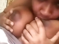 Late night light skin ebony girl showing me then titties