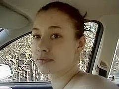 Youthful Redhead Beauty Blowjob in the Car