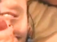 Her Pretty Face Gets Blasted With Cum